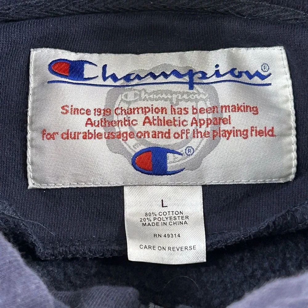 Champion Auburn Tigers Full Zip Varisity Jacket Navy Orange Mens Large Thick